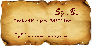 Szekrényes Bálint névjegykártya