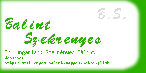 balint szekrenyes business card