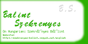 balint szekrenyes business card